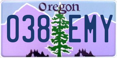OR license plate 038EMY
