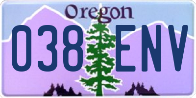OR license plate 038ENV