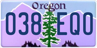 OR license plate 038EQO