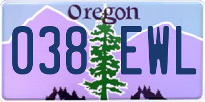 OR license plate 038EWL