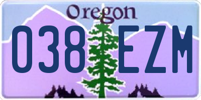 OR license plate 038EZM