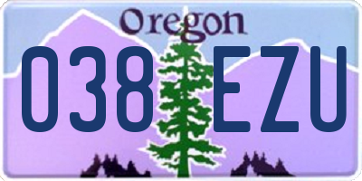 OR license plate 038EZU
