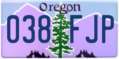 OR license plate 038FJP