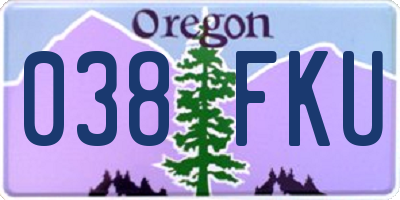 OR license plate 038FKU