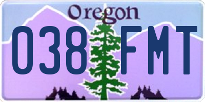 OR license plate 038FMT