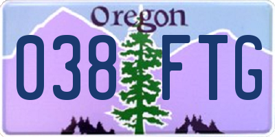 OR license plate 038FTG
