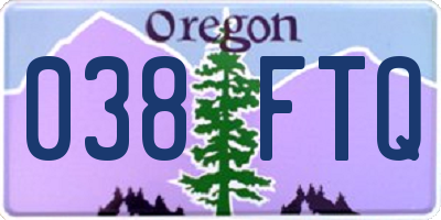OR license plate 038FTQ