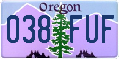 OR license plate 038FUF