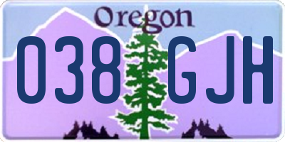 OR license plate 038GJH