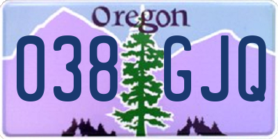 OR license plate 038GJQ