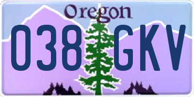OR license plate 038GKV
