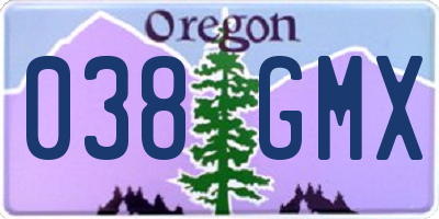OR license plate 038GMX