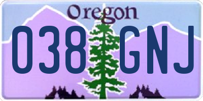 OR license plate 038GNJ