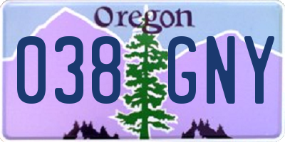 OR license plate 038GNY