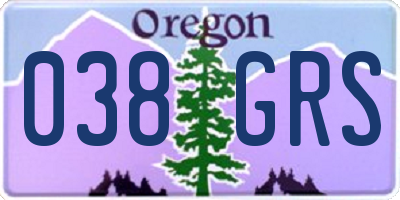 OR license plate 038GRS