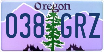 OR license plate 038GRZ