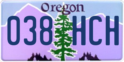 OR license plate 038HCH