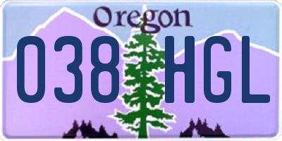 OR license plate 038HGL