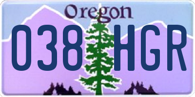 OR license plate 038HGR