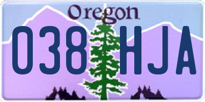 OR license plate 038HJA