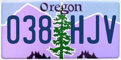 OR license plate 038HJV