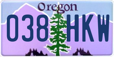 OR license plate 038HKW