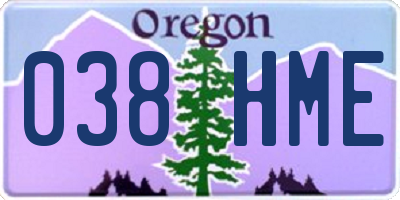OR license plate 038HME