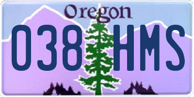 OR license plate 038HMS