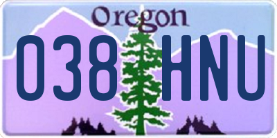 OR license plate 038HNU