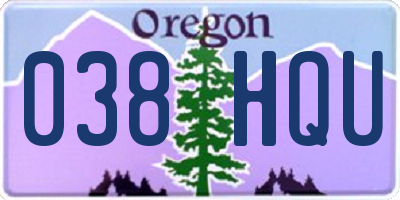 OR license plate 038HQU