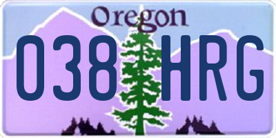 OR license plate 038HRG