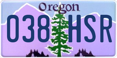 OR license plate 038HSR
