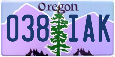 OR license plate 038IAK