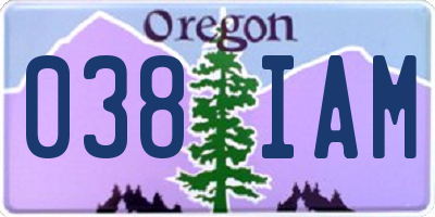 OR license plate 038IAM