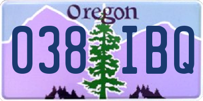 OR license plate 038IBQ