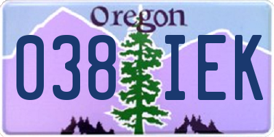 OR license plate 038IEK