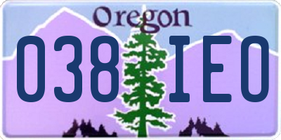 OR license plate 038IEO