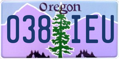OR license plate 038IEU