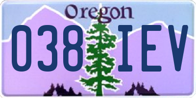 OR license plate 038IEV