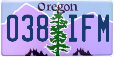 OR license plate 038IFM