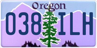 OR license plate 038ILH