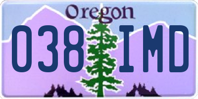 OR license plate 038IMD