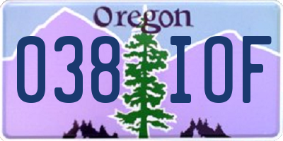 OR license plate 038IOF