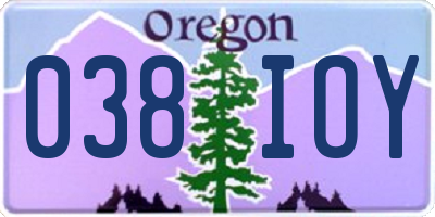 OR license plate 038IOY