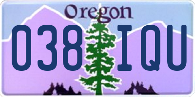 OR license plate 038IQU