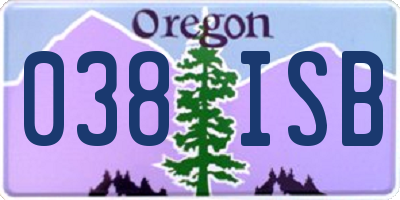 OR license plate 038ISB