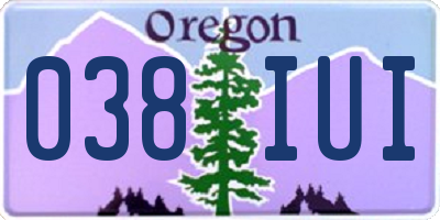 OR license plate 038IUI
