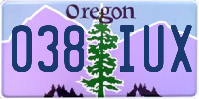 OR license plate 038IUX
