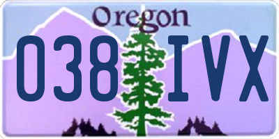 OR license plate 038IVX