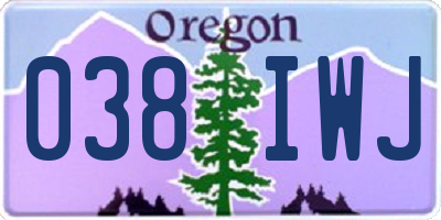 OR license plate 038IWJ